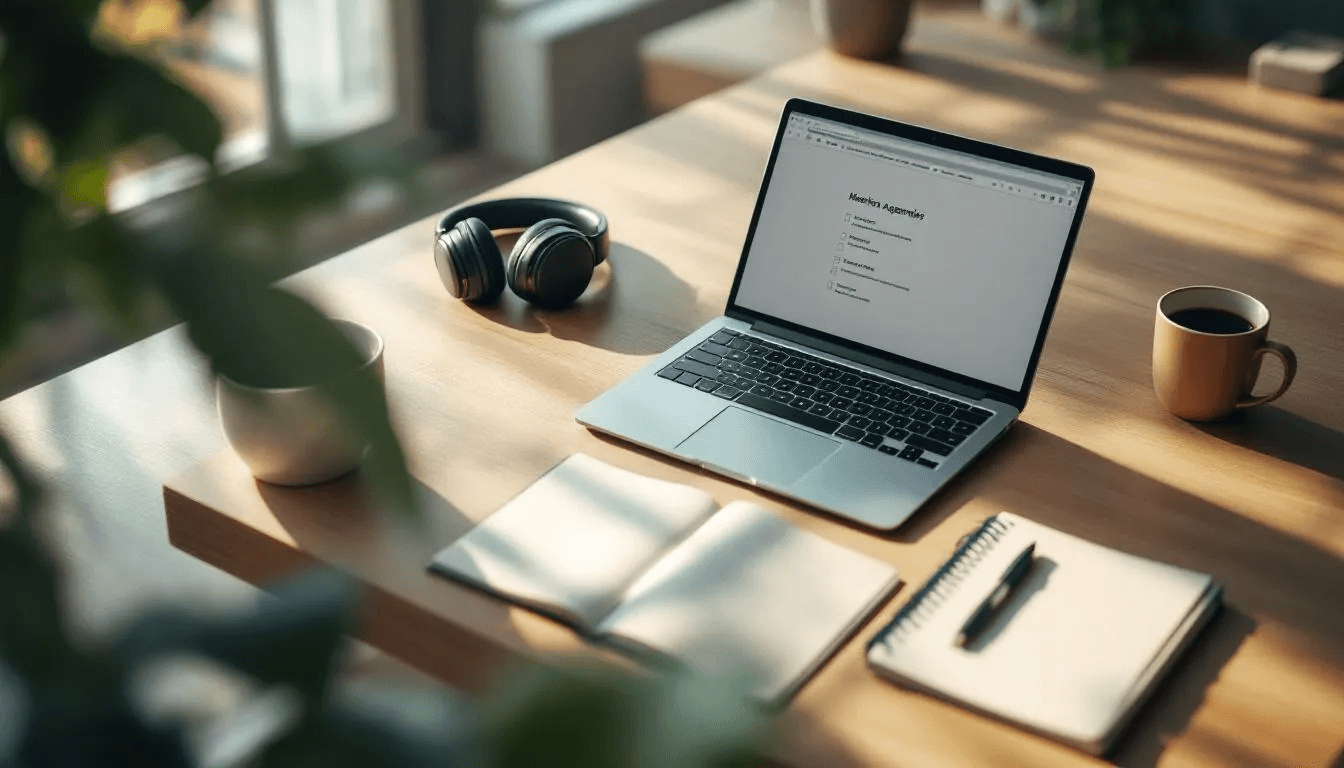 kobieta notująca punkty w notesie patrząc na ekran laptopa