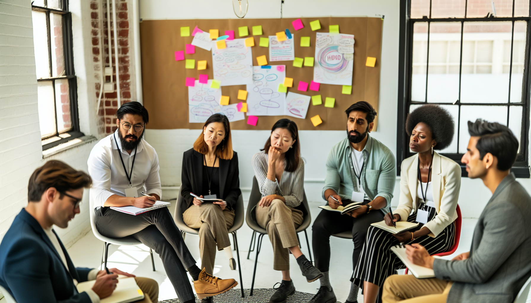 Dwie osoby łączą strzałkami swoje pomysły na wspólny diagram na papierze