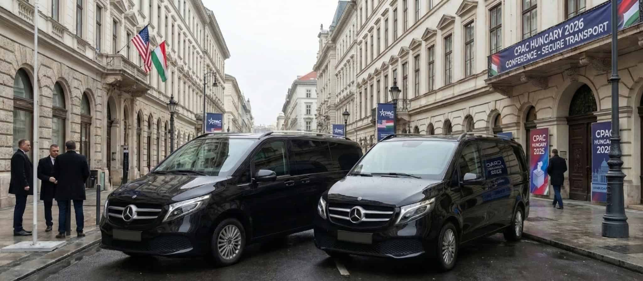 czarny samochód klasy premium z logiem firmy dla prelegenta
