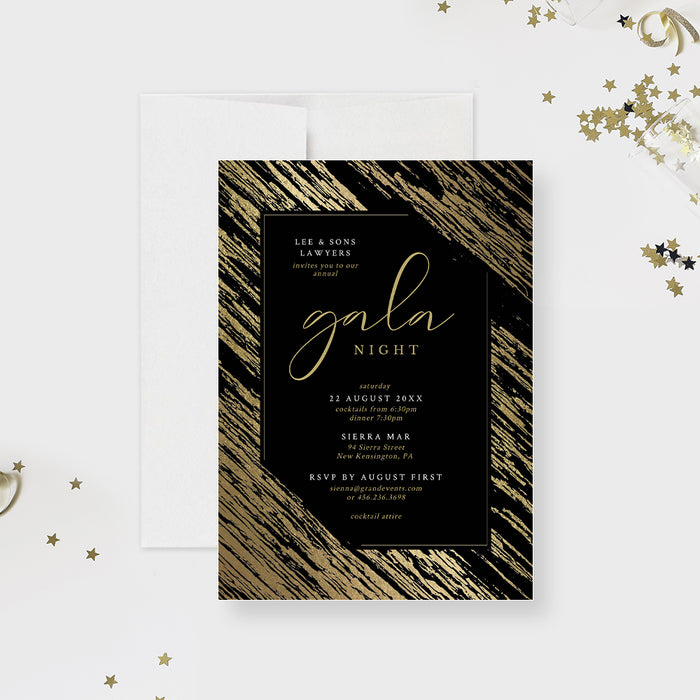 Formalna typografia zaproszenia w szyku klasycznym z motywem biznesowym