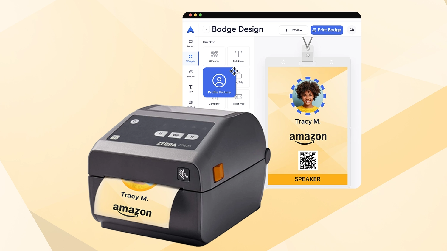 identyfikatory ekologiczne z papieru recyklingowego i kodem QR